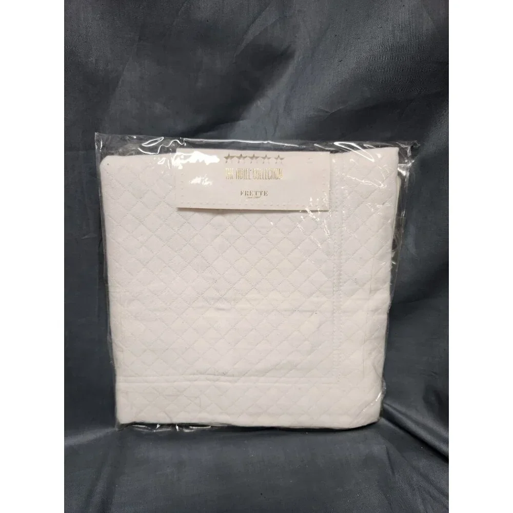 Frette Hotel Classic Melody Euro Sham 20 in x 20 in White 100% Cotton NEW! - Picture 1 of 7